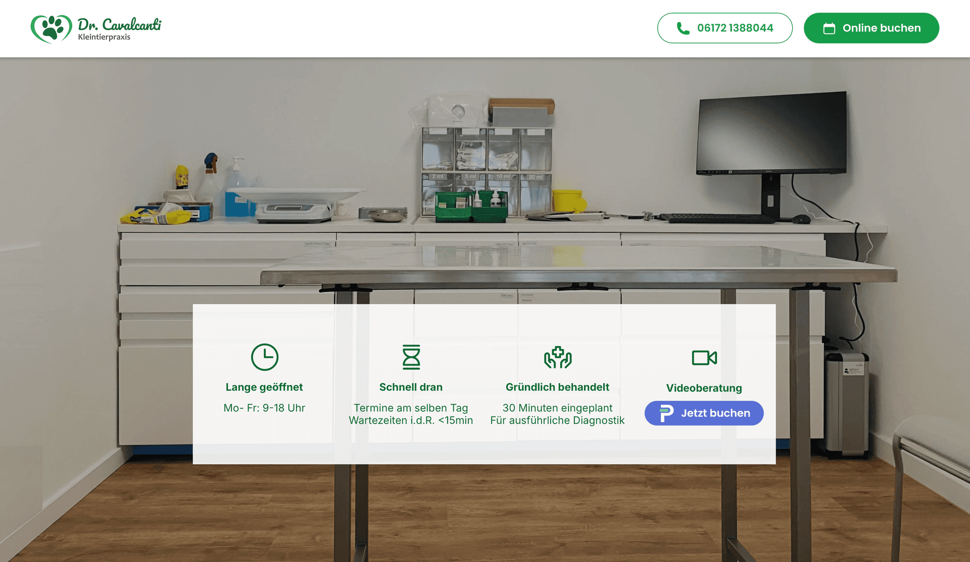 Website-Beispiel: Kleintierpraxis Dr. Cavalcanti