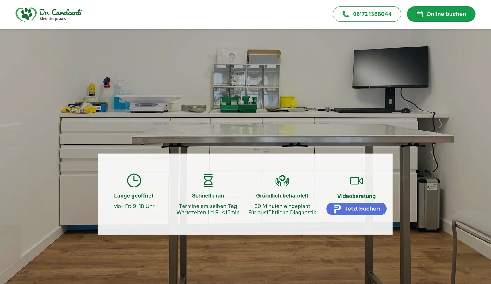 Website-Beispiel: Kleintierpraxis Dr. Cavalcanti